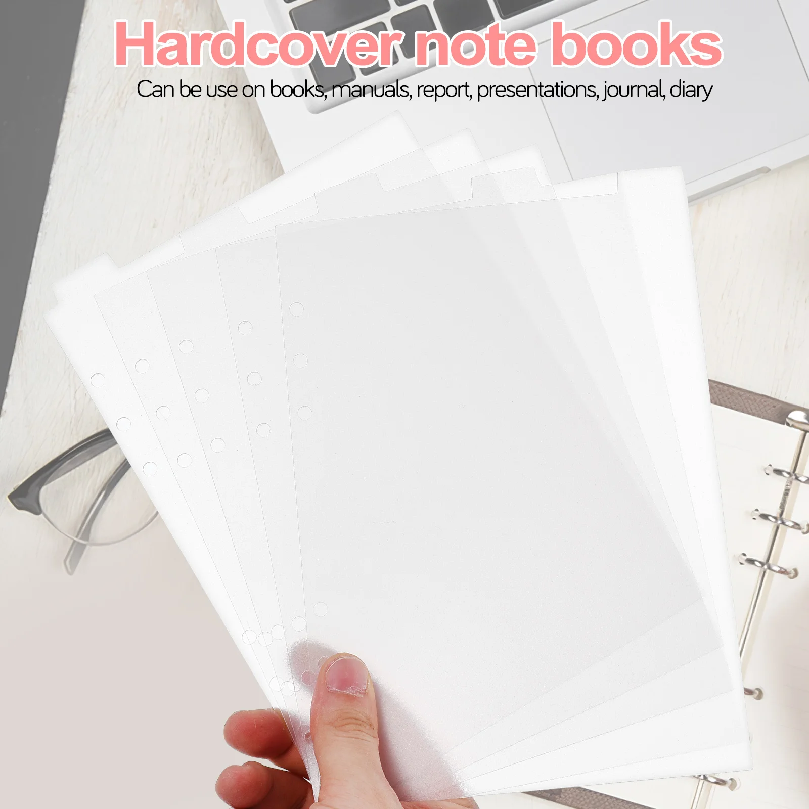 Pagina delle schede per notebook Divisori in PVC A5 Schede indice per notebook Divisori trasparenti per raccoglitori per diari Divisori per raccoglitori