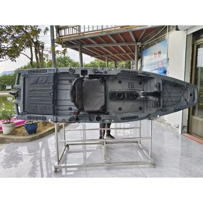 9ft Easy to Transport  Modular Pedal Drive Kayak 1 Person 2 Section Detachable Fishing Kayak with Motor