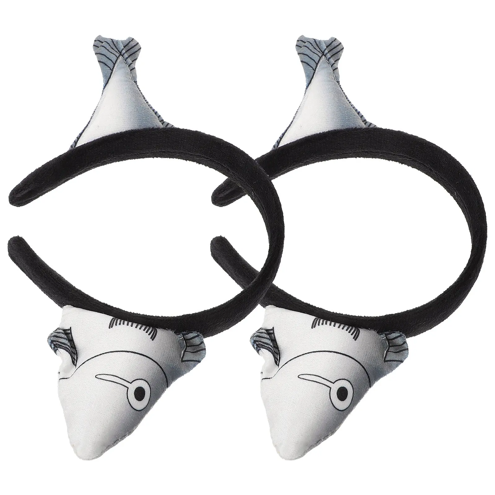 

2Pcs Salted Fish Headband Funny Hairbands Makeup Wash Face Hair Hoop Animal Headband Party Favors Costume Headwear