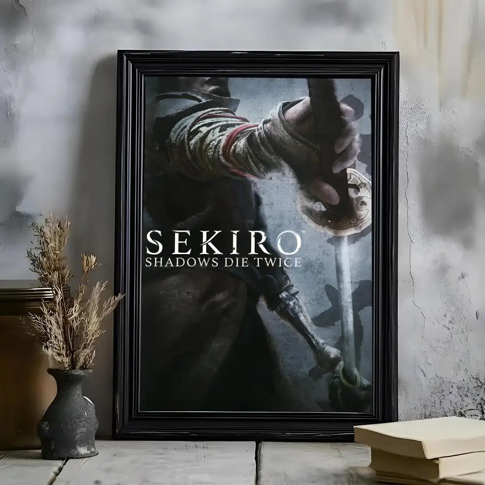 Game S-Sekiro Shadows Die Twice Fantasy Poster Poster HD Self Adhesive Waterproof Wall Art Ideal For Home Office Dorm Bedroom Gr