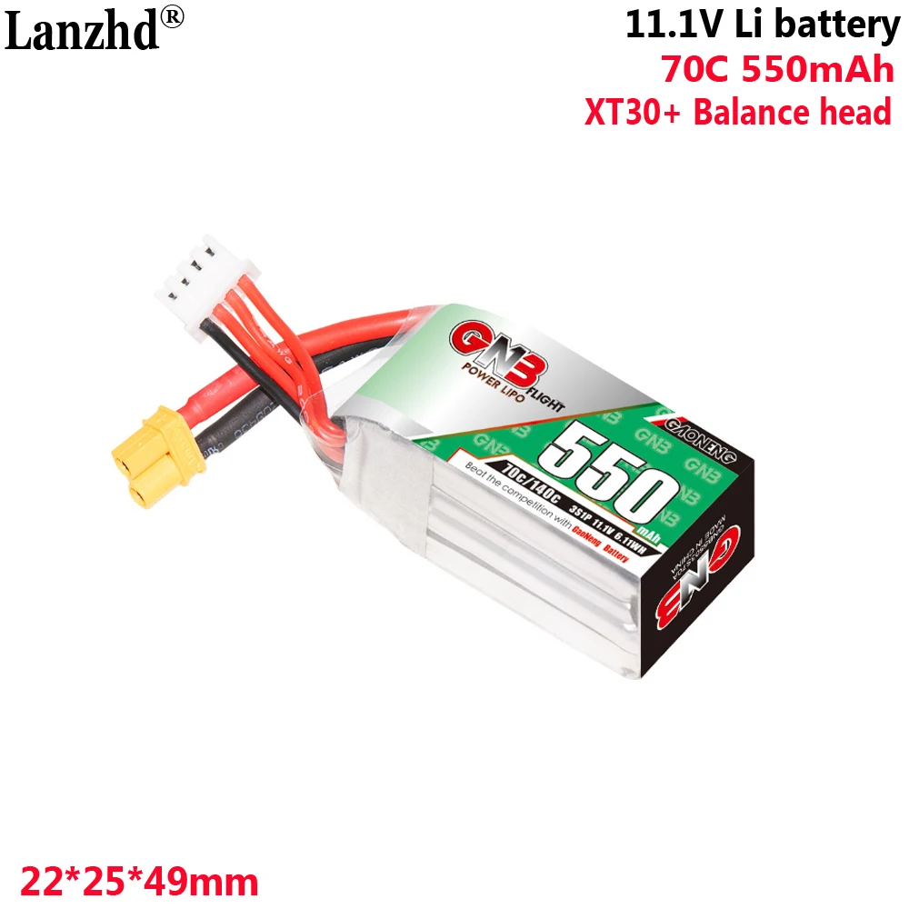 100% NEW 550mAh 3S 11.1V 70C With XT30 For remote control AI intelligent confrontation toy car model FPV lithium battery