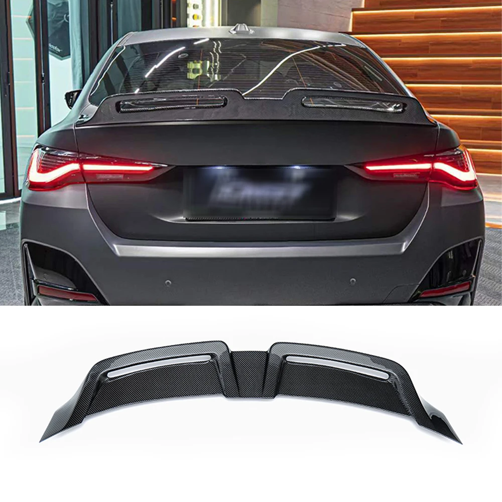 

Suitable for 2022 2023 BMW i4 G26 dry carbon fiber rear spoiler aerodynamic body kit accessories