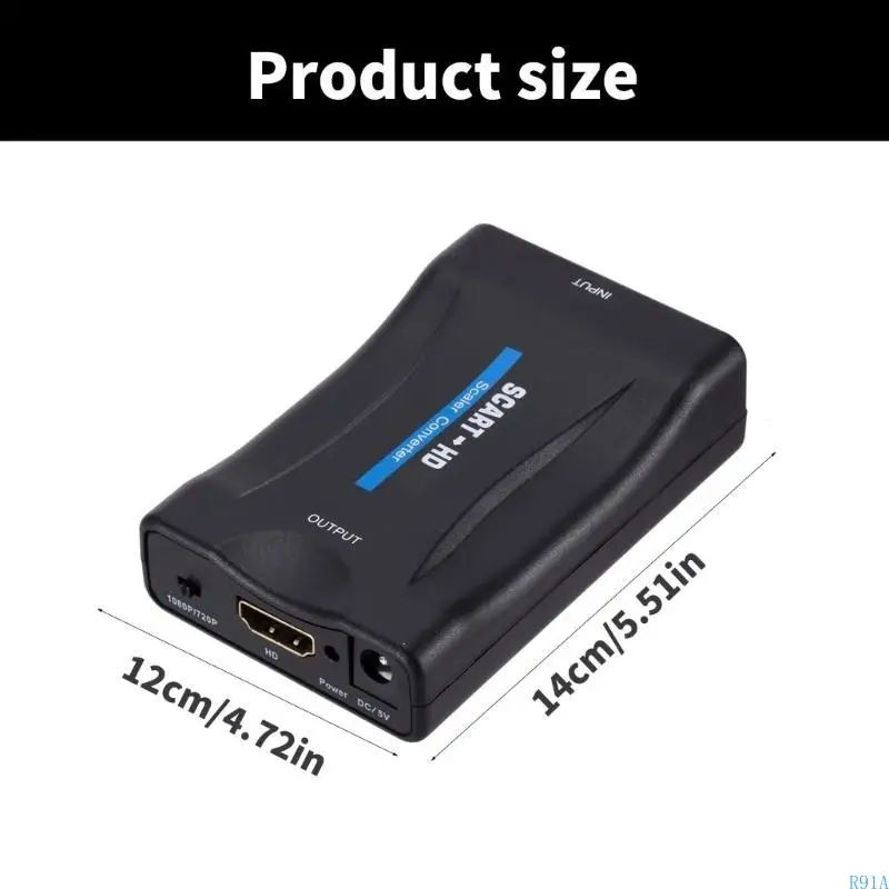 

R91A Аналоговая шкавка для цифровых мультимедийных интерфейсов преобразователь 1080p 60 Гц с USB -кабелем для подключения к HDTV