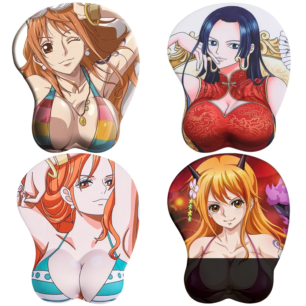 One Piece Nami Hancock Robin Mouse Pad Protects Anime Wrist 3D Oppa Ascetic Silicone Three-dimensional Sexy Big Breast Desk Pad