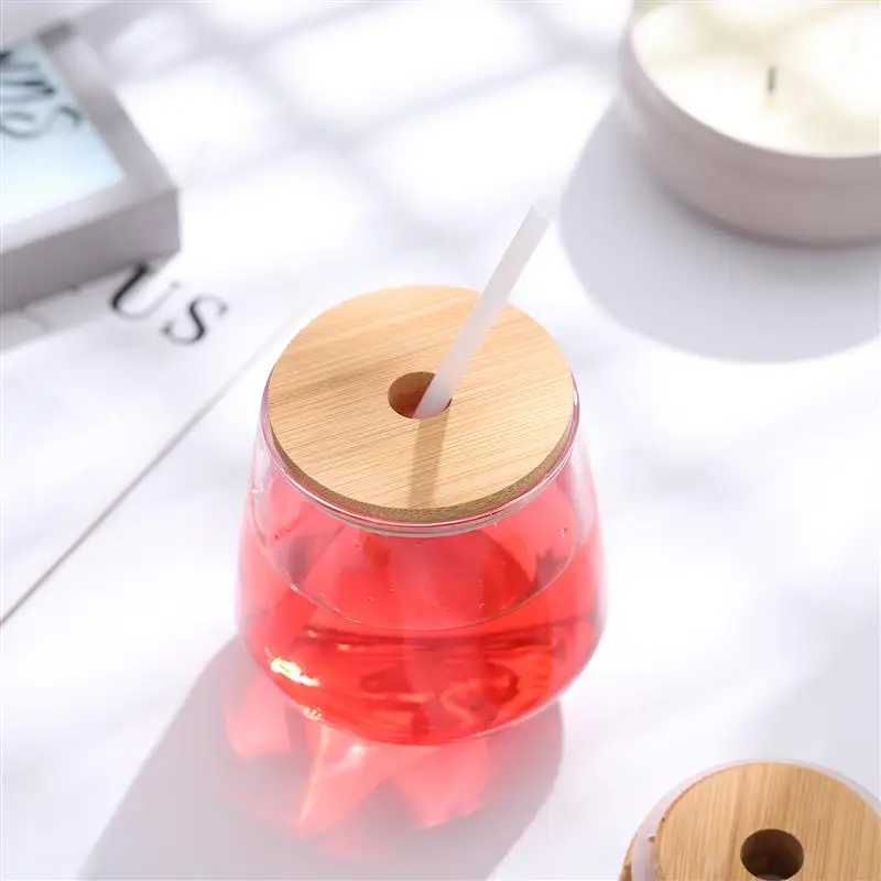 Mason Jar Lids Straw Lid With Glass Hole Can Mouth Wide Wooden Beer Bottle Canning Bamboo For Caps Cup Covers Sealing Cover And