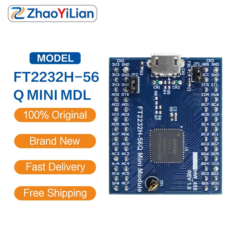 For FT2232H‑56Q MINI MDL High‑Speed USB Multi‑Protocol Interface Module For JTAG SPI UART I2C Test Development