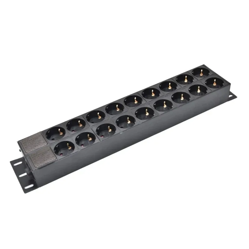 

2U PDU power strip distribution unit 18 Way German socket Break Aluminum alloy shell Without switch，Without wires