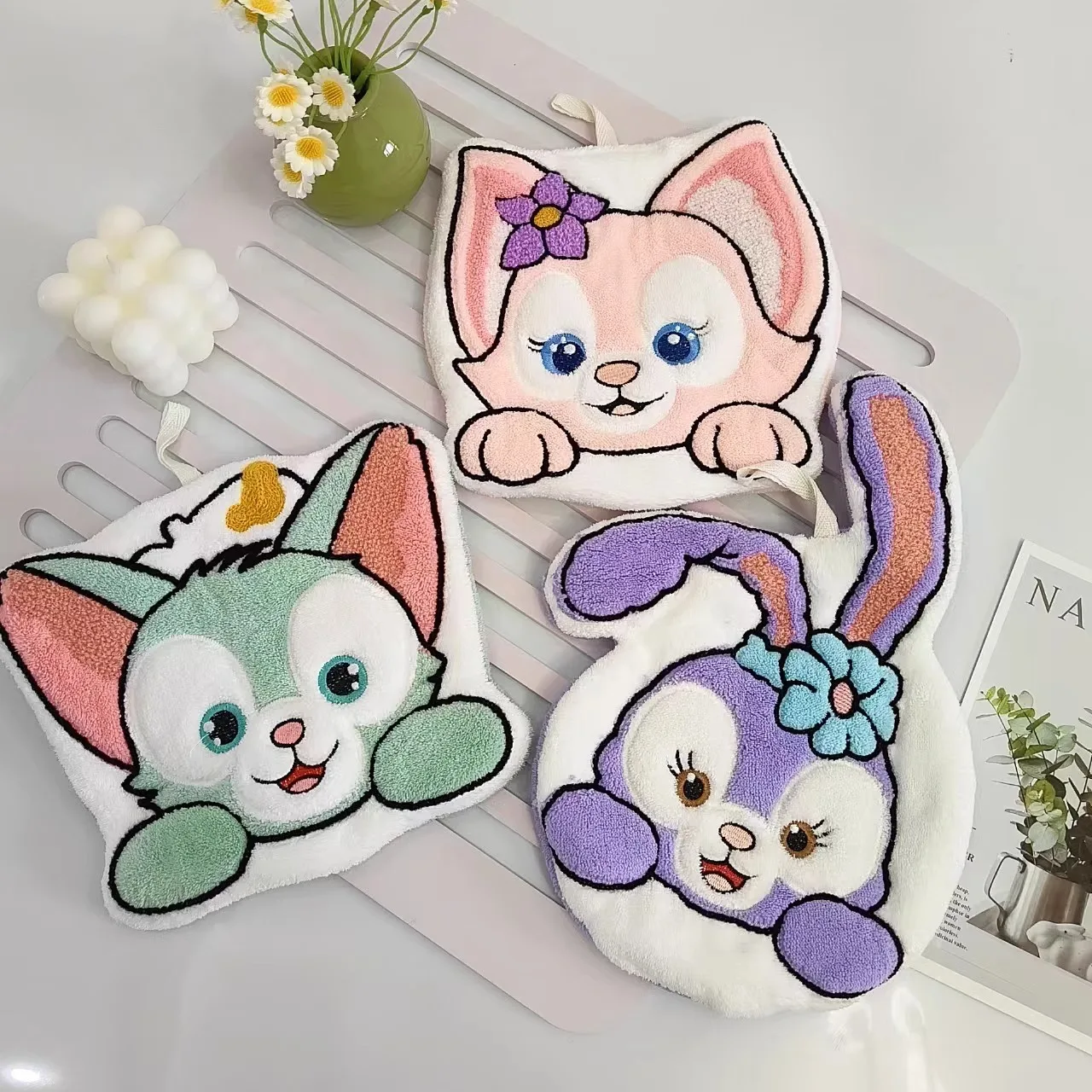 

Disney Stellalou Hands Towels Dafi Hanging Type Kawaii Washcloth Super Soft Thickening No Shedding Coral Fleece Kitchen Bathroom
