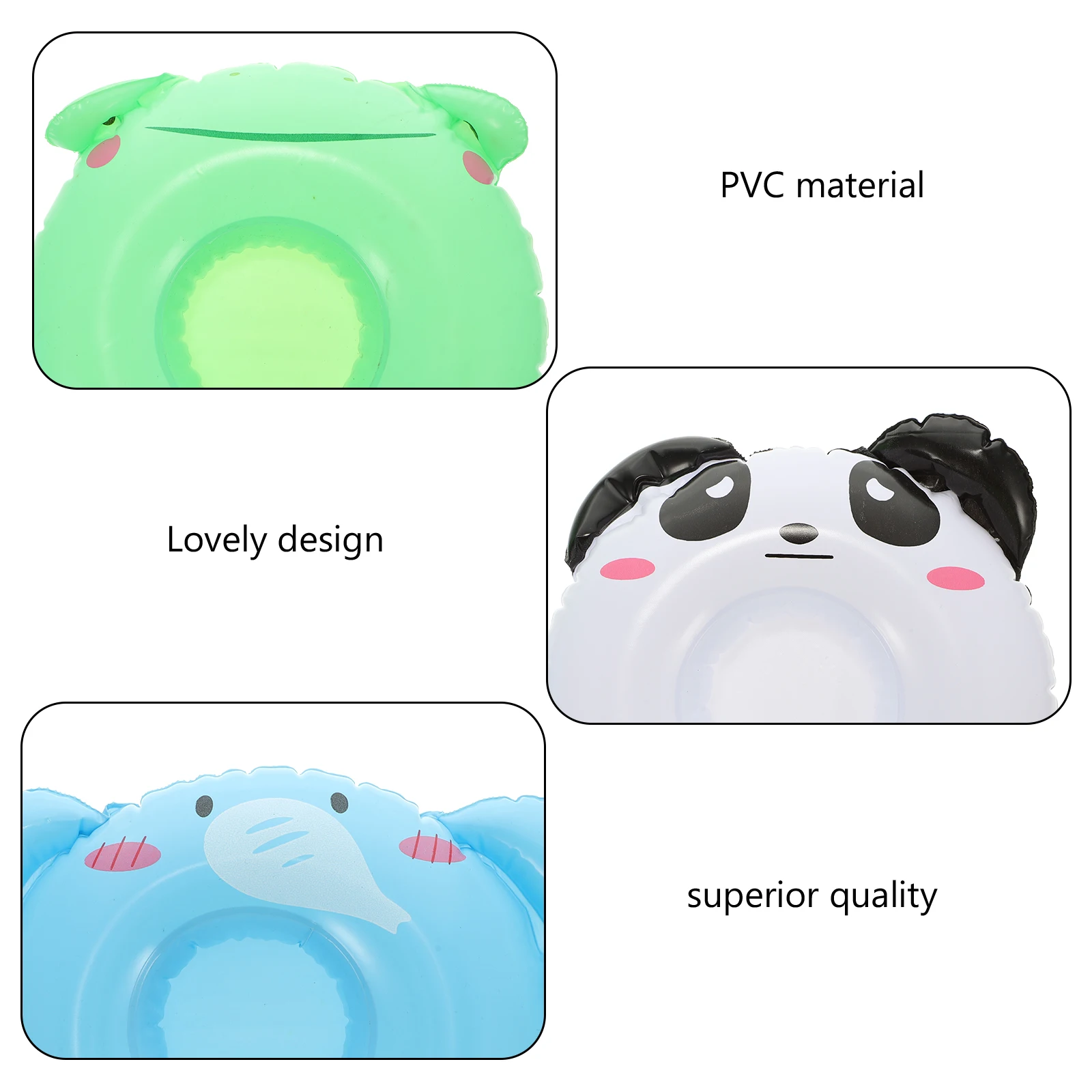 6 個カップインフレータブルホルダー動物の形フローティングドリンク PVC プールパーティー漫画安定したウォータースポーツ