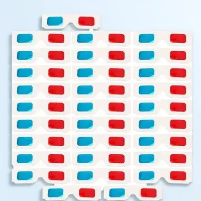 60 stuks rood blauw karton lichtgewicht compacte thuisbioscoop bekijken accessoires voor alle leeftijden 3D-films bril voor films