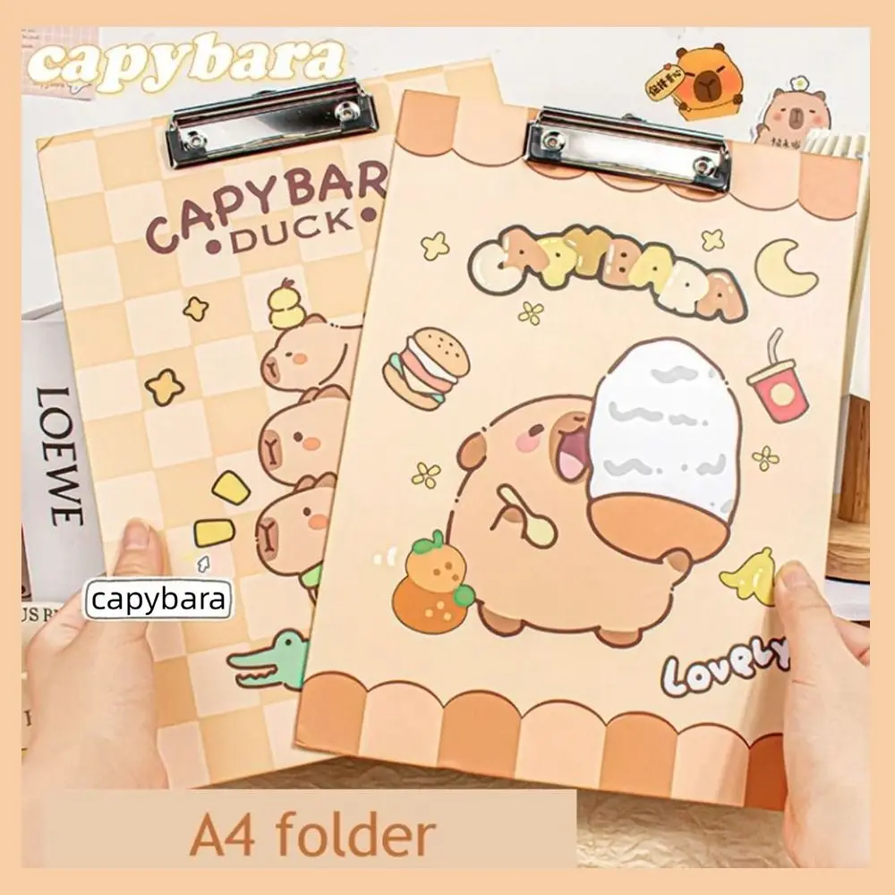 Aesthetic A4 Board Clip Folder File Storage Document Capybara File Folder Paper Holder Good-looking Writing Clipboard