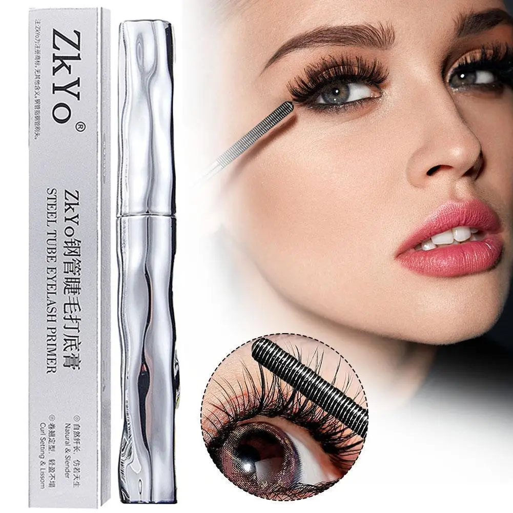 Rímel de tubo de aço-espelho especial à prova d'água rímel preto longo curling extensões de cílios não aglomerando olhos cosméticos