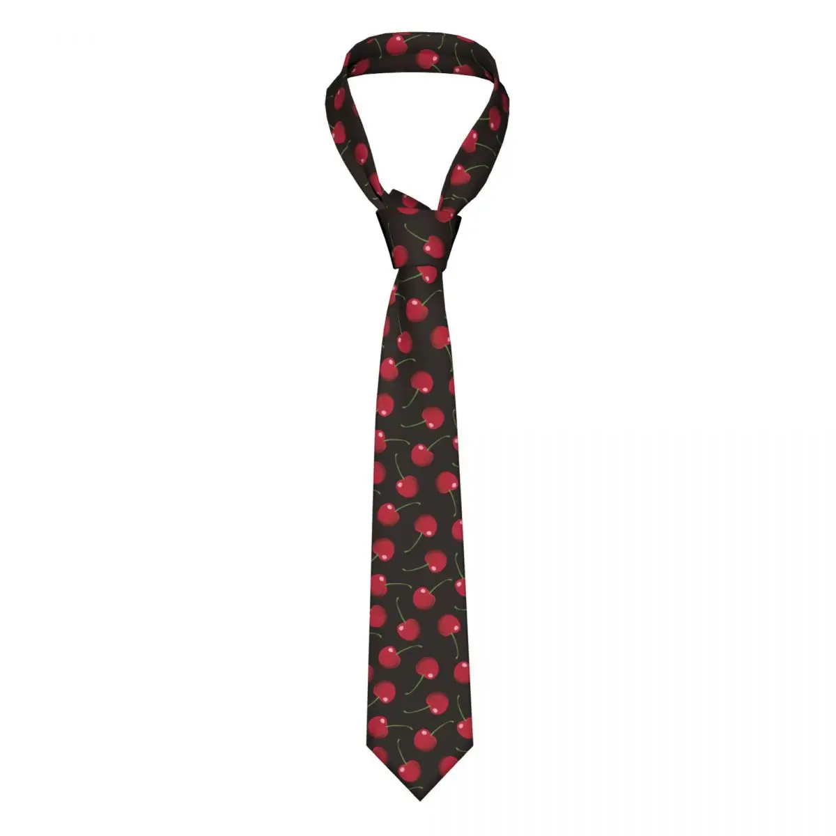

Cherry Necktie Men Women Polyester 8 cm Neck Tie for Men Silk Classic Accessories Cravat Wedding Gift