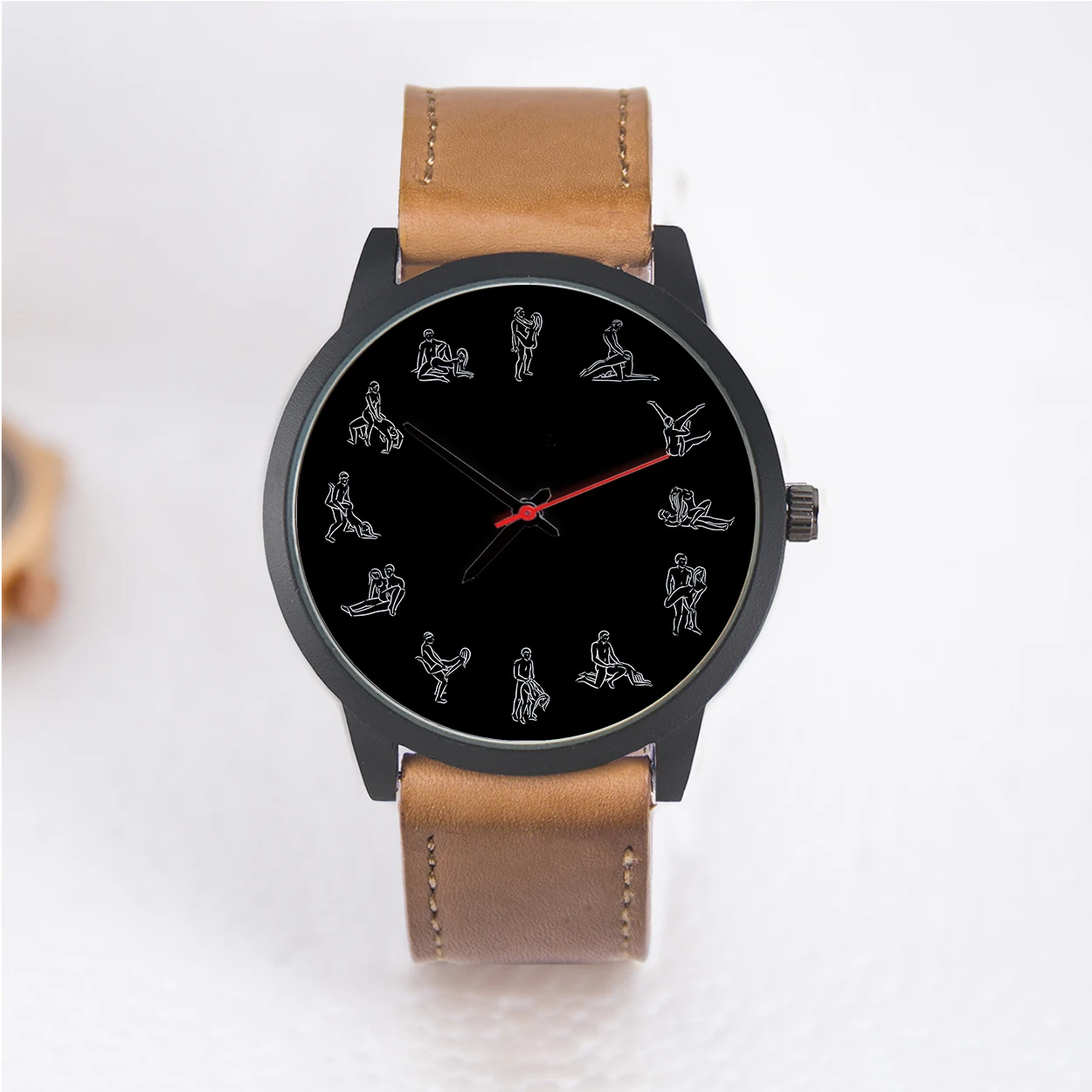 

Розовое золото для вас Забавный дизайн Мужские часы Черный Серебристый ремешок для часов 22 мм Подарочные часы Сексуальные персонализированные мужские часы S Циферблат с логотипом Мужской