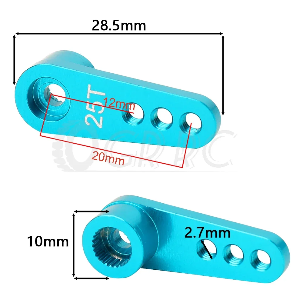 1pc regulowany 3-otworowy 25T ze stopu aluminium układ kierowniczy serwomechanizm tubowy zamiennik dla 1:8 RC 1:10 samochodu/akcesoria do łodzi