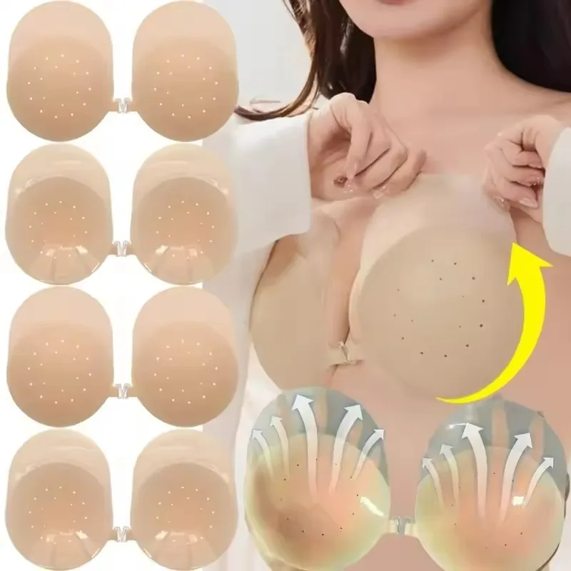 

Anti Sagging Lift Breast Pads Adhesive Push Up Front Closure for Women Invisible Nipple Covers Sticky Bra Washable Intimates