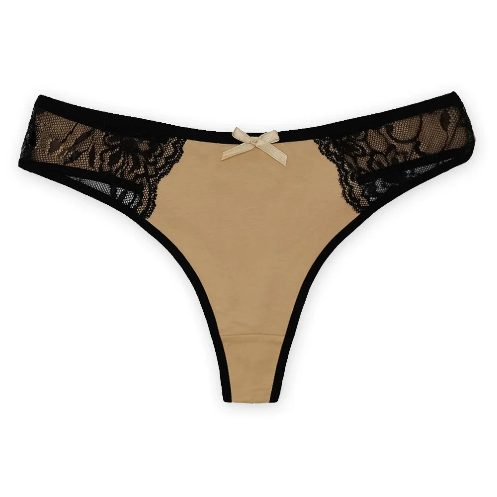 Calzoncillos de algodón para mujer, Tanga íntima, Tanga Sexy de tiro bajo, Tanga de cintura suave y cómoda, 5 unids/lote