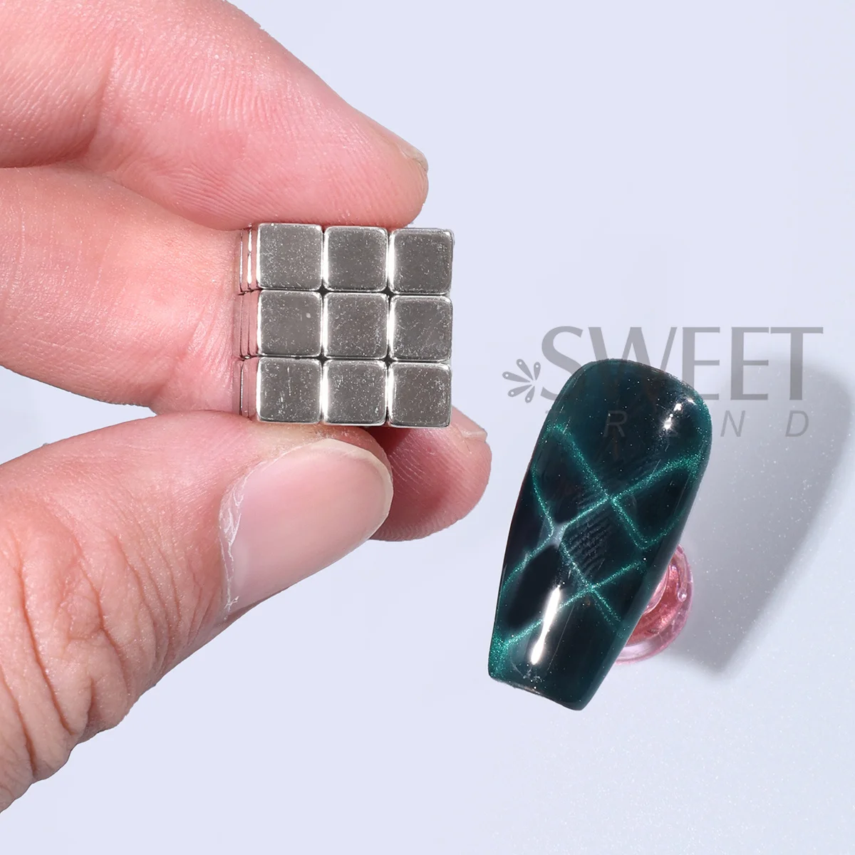 3mm/4mm Square Block Magnets For Nails 3D Rectangular Mini Adjustable Magnetic Tool Creative Cat Eye Auxiliary Manicure Supplies