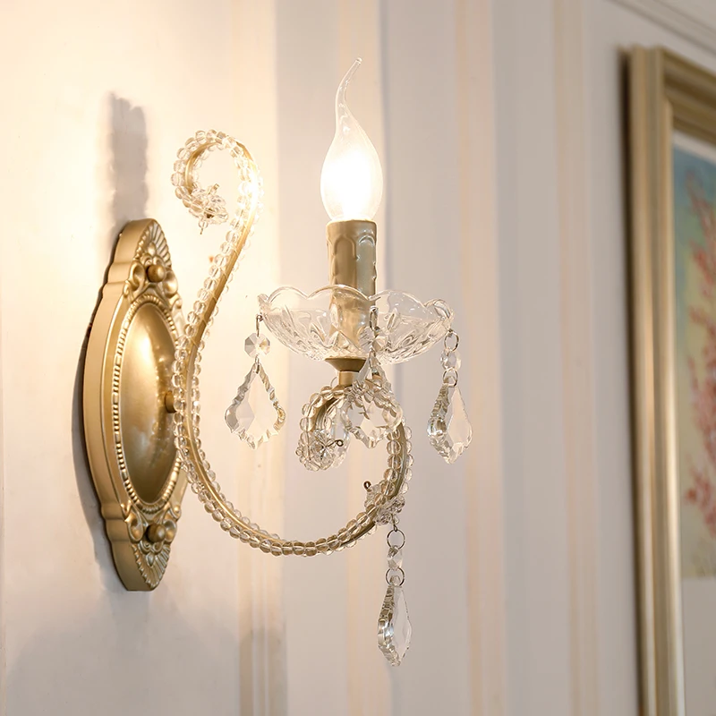 

Modern Luxury Crystal Beads Led Wall Lamp Indoor glass sconce Bedroom mirror Light Living Room Stair hotel Wall lighting fixture