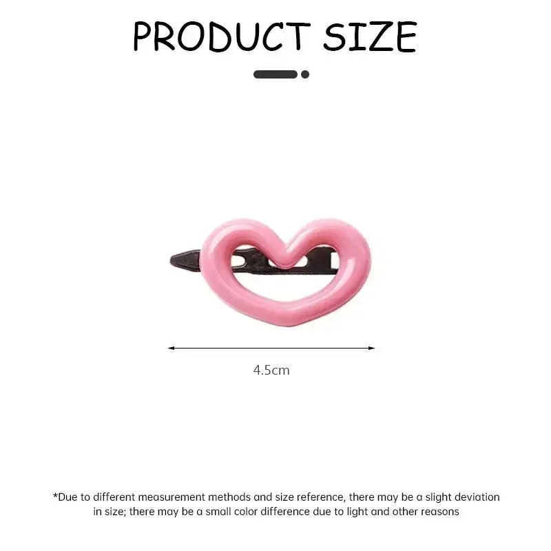 1PC Love Morandi Hair Clip New Women's Side Broken Hair Clip Children's Seamless Duck Mouth Clip with Forehead Bangs Clip - Detail 1