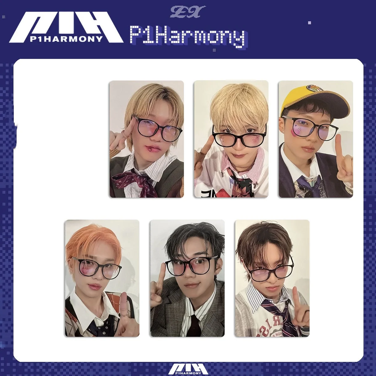 6/30 قطعة/المجموعة/المجموعة Kpop P1Harmony ألبوم جديد UM إغلاق Ver Selfie Lomo بطاقات THEO INTAK JONGSEOB JIUNG لامعة Photocard المشجعين الهدايا