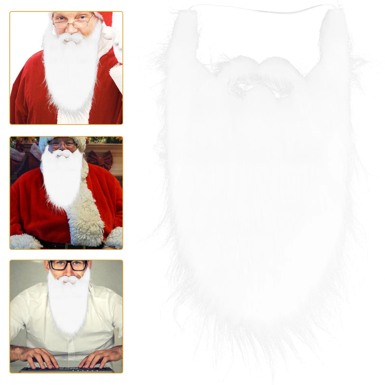 

Christmas Santa Claus Beard Fake Beards for Party Cosplay White Cloth Adjustable Design Christmas Props Stage Performance
