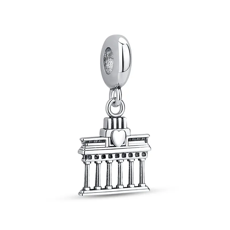Original 925 Sterling Silber Charms Liebes-Reisekoffer London Bus Anhänger Perlen Passend für Armbänder Halsketten Schmuck für Frauen