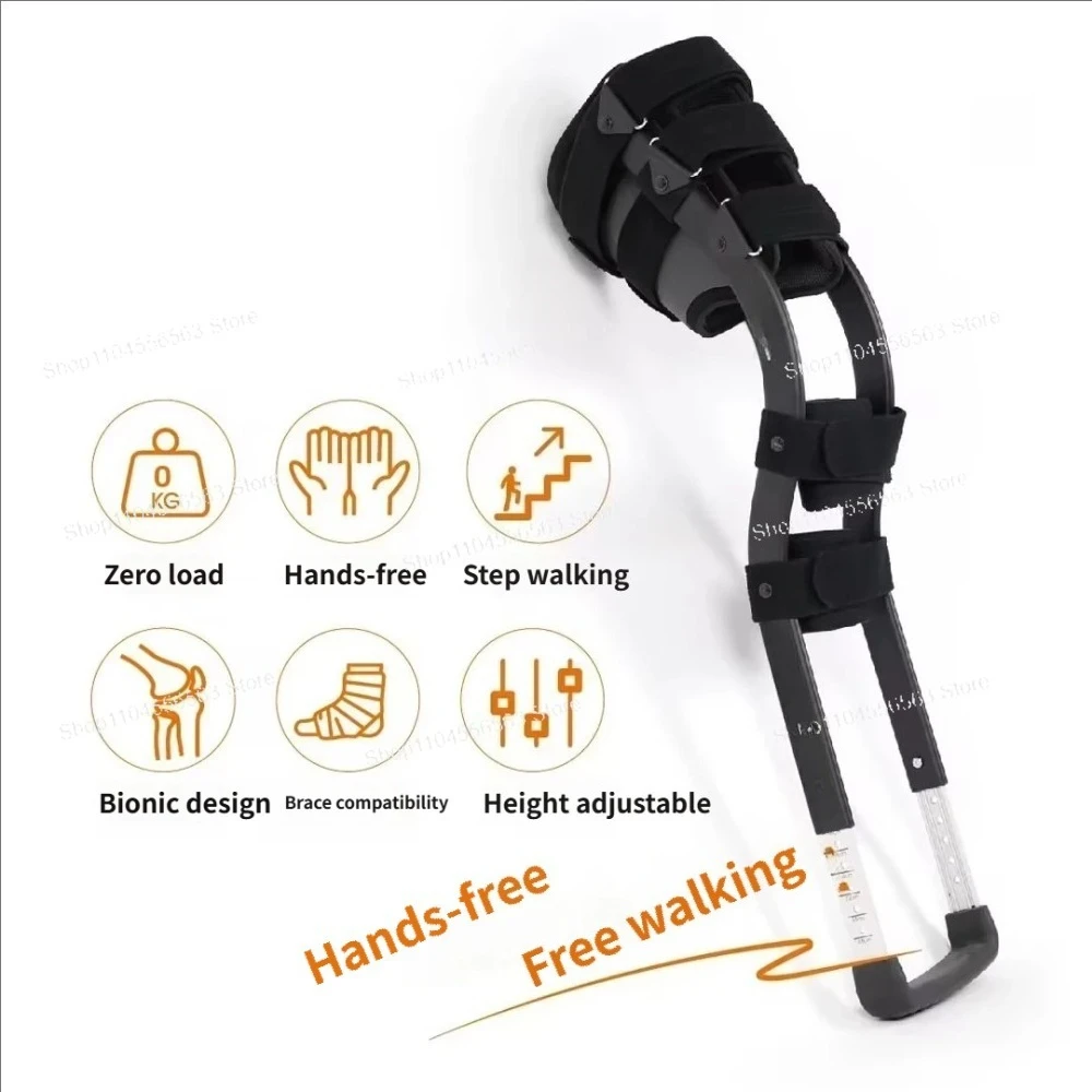 Portable Underarm Crutches Non-Weight Bearing Medical Ankle Crutches Anti-Slip for Calf Fracture Walking Aid