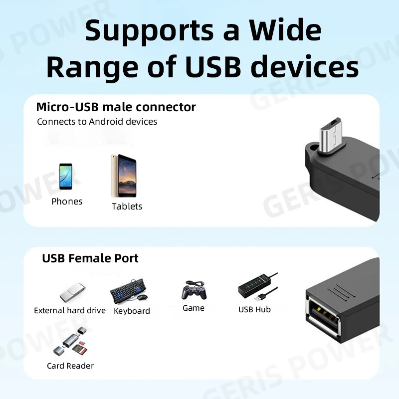 Micro To USB OTG Adapter Converter For Phone Tablet