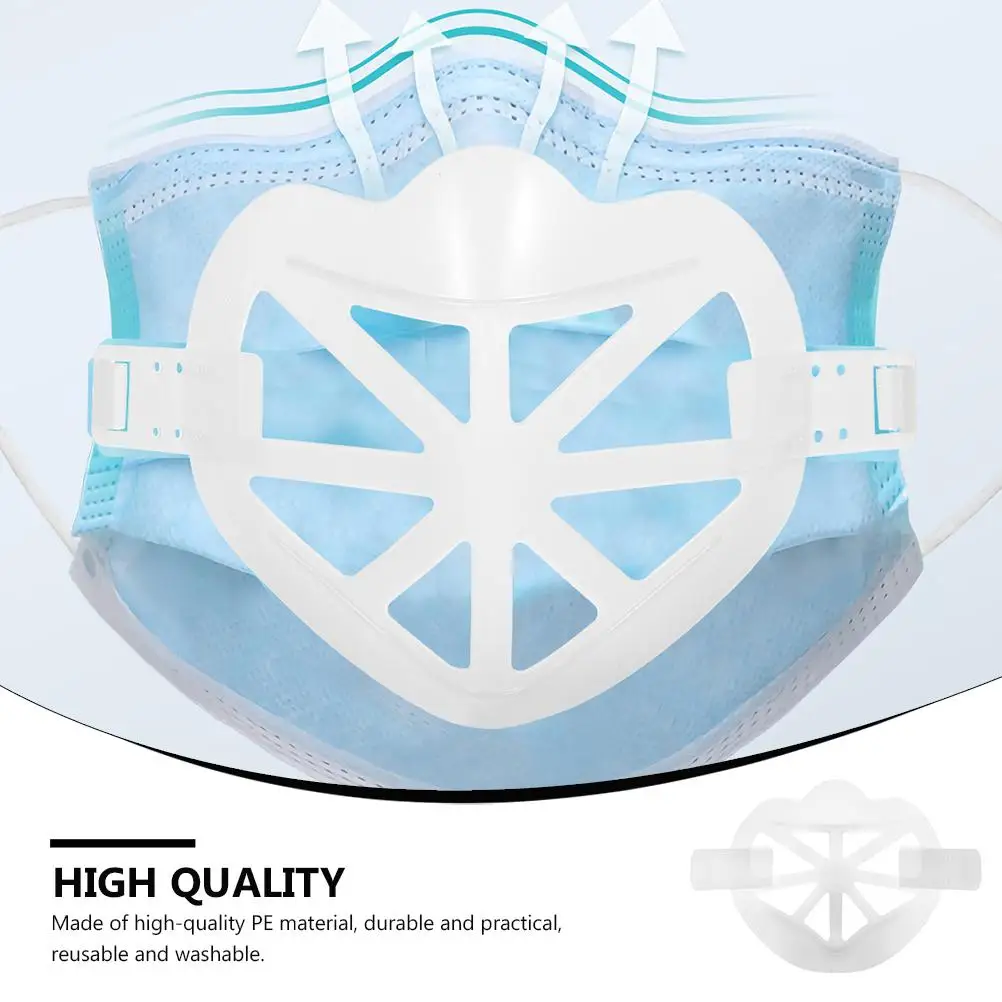 12 Pcs 3D Mask Bracket Reusable Washable Face Mask Support Adjustable Length Non Suffocating Lipstick Stand Ventilation