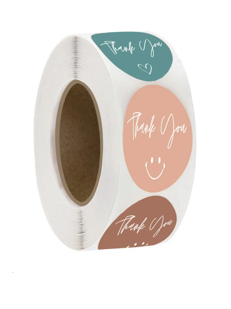 

38MMCopperplate Self-adhesive INS Style Thank You Stickers Roll Sealing Label Paper for Business And Office Supplies