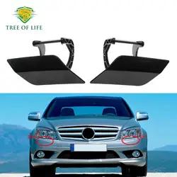 For Mercedes Benz C-Class W204 2007-2011 Unpainted Front Bumper Headlight Washer Spray Cleaning Actuator Cover Cap L/R