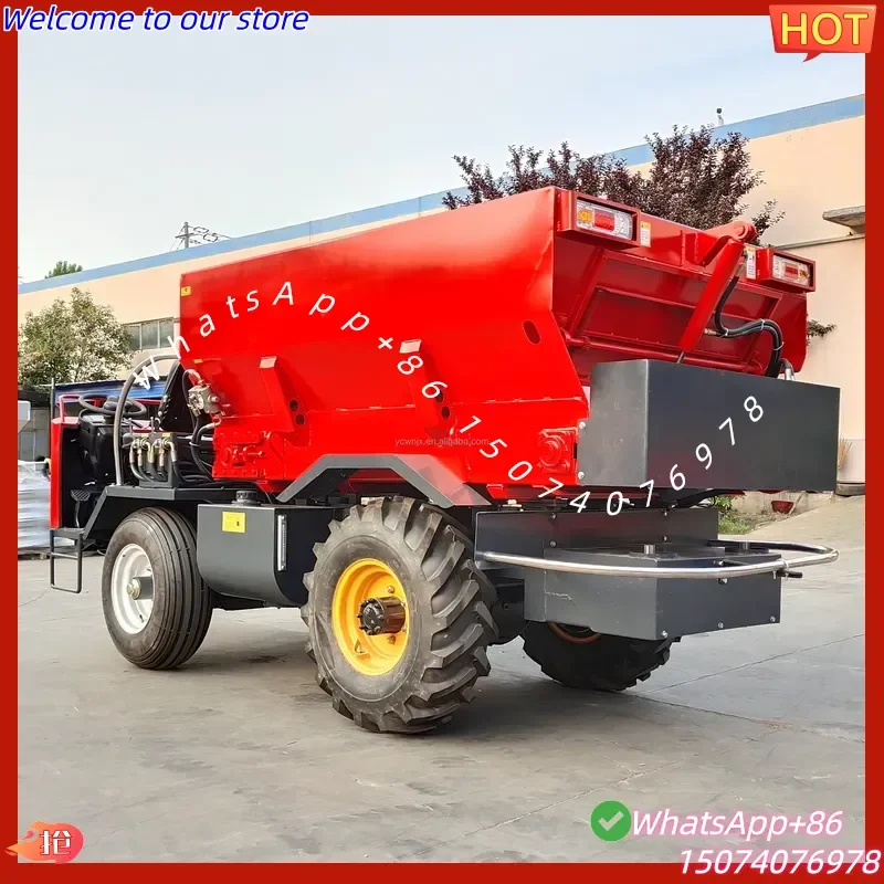 2026 Factory Price Self-Propelled Manure Spreader High-Power Farm Spreader Truck Efficient Organic