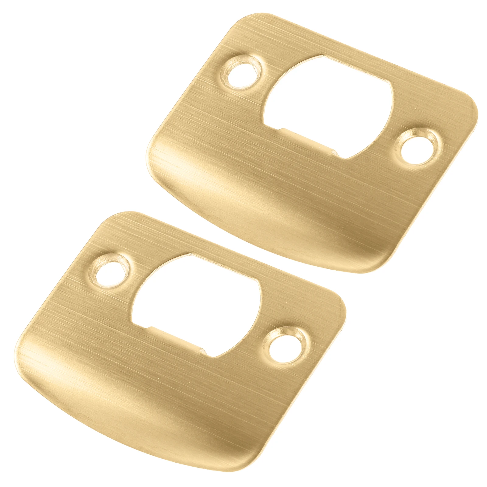 

2pcs Door Lock Strike Plate D-type Gold Stainless Steel Metal Reinforcement Plates for Wooden Doors Long Lasting Smooth