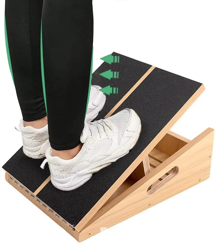 Portable Non-slip Slant Board Adjustable Professional Wooden Stretching Board Calf Stretch Wedge Exercise Equipment