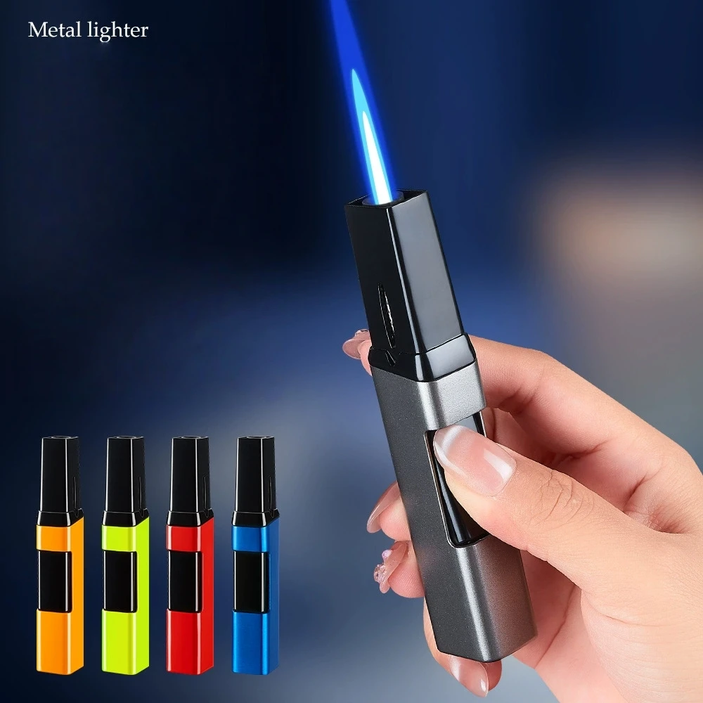

New High Temperature Small Spray Gun Lighter Windproof Direct Spray Flame Gradient Inflatable Home Cigar Camping Lighter