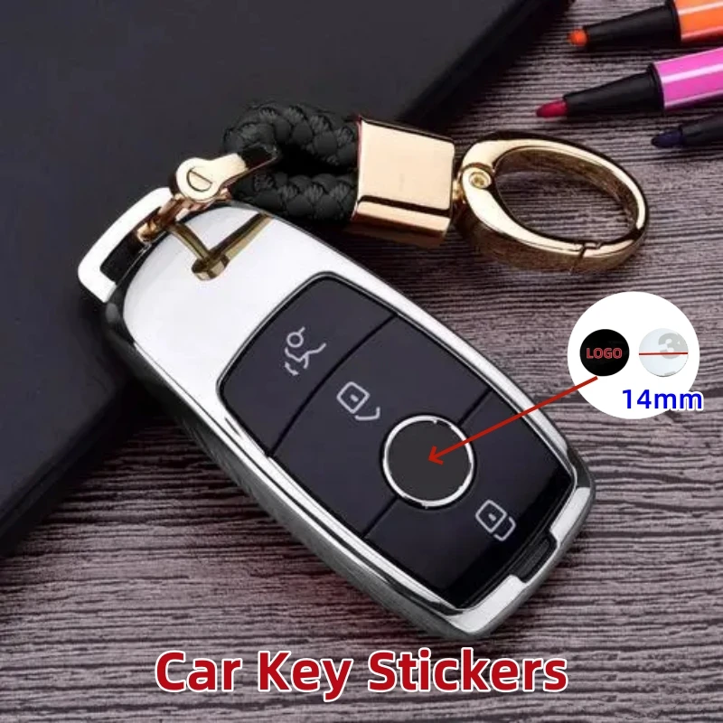 20pcs/50pcs/100pcs High-Quality 14mm FitFor All Car Key Logo Sticker Auto Control Key Badge Smart Car Emblem Sticker Accessories