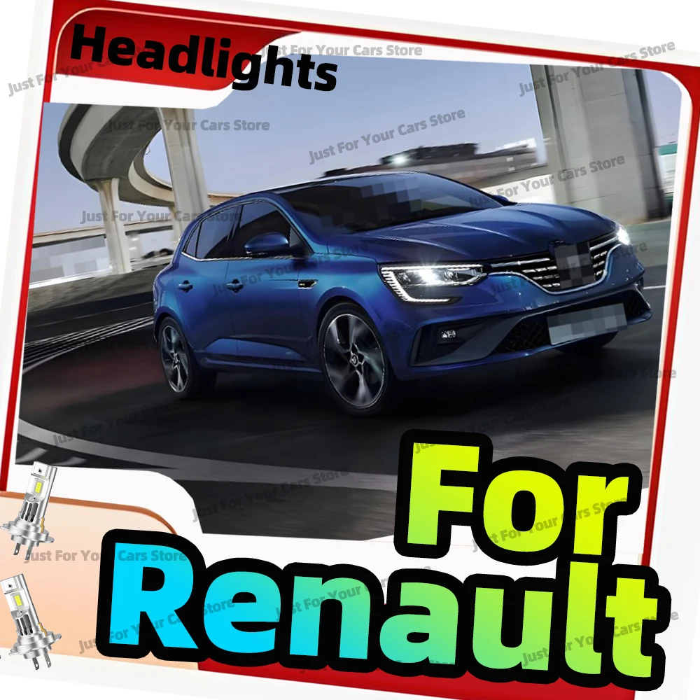 

2Pcs LED H7 Headlights 30000LM Head Lamps For Renault Megane 2 3 4 2006-2025 Megane CC Latitude Logan Sandero Stepway Plug&Play