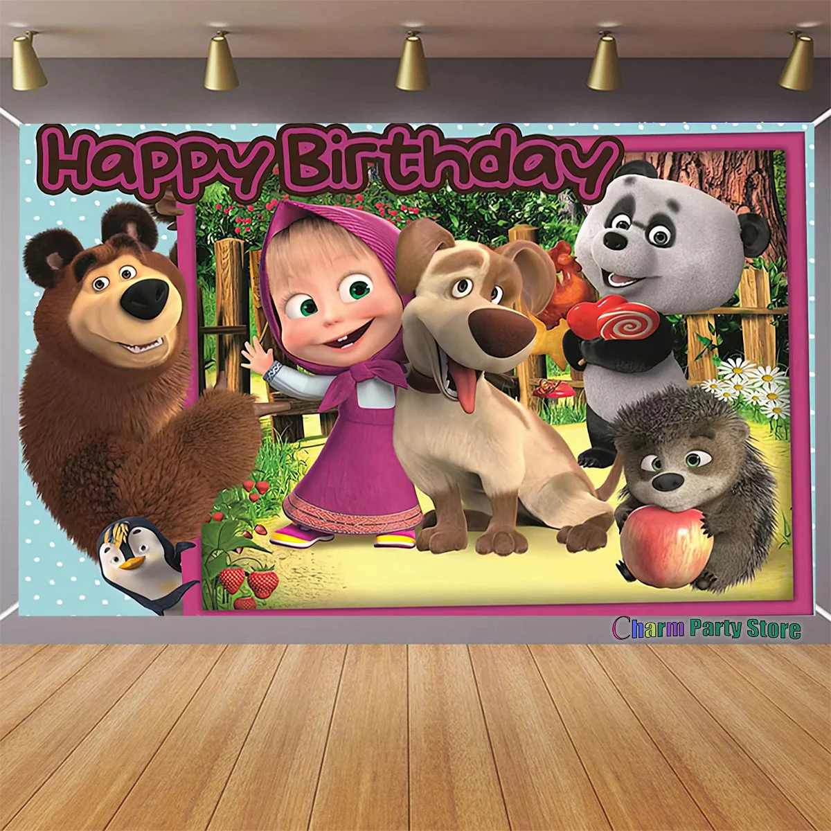 Birthday party tapestry cartoon wall hanging reusable children birthday party decoration Birthd Tapestry Living Room Tapestry