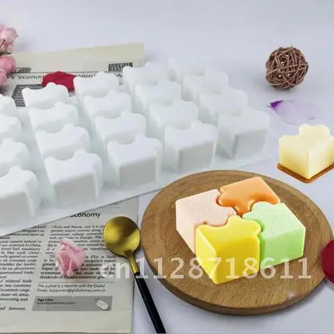 Mold Puzzle Silicone Mousse Cake DIY Sugar Craft Decorating Tools Jelly Cookies Baking Mould Bakeware Tray 3D Chocolate Molds