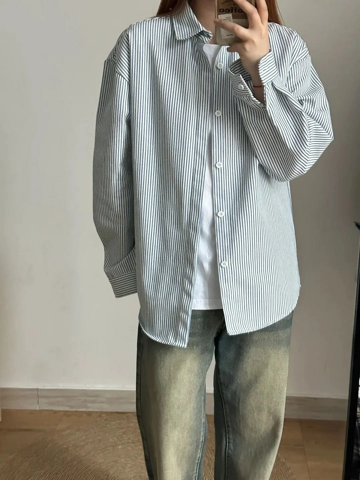 

Новая мужская рубашка в американском ретро-стиле с полосками, длинным рукавом и воротником, осенняя, удобная, дышащая, свободного кроя, повседневная, трендовая, на пуговицах