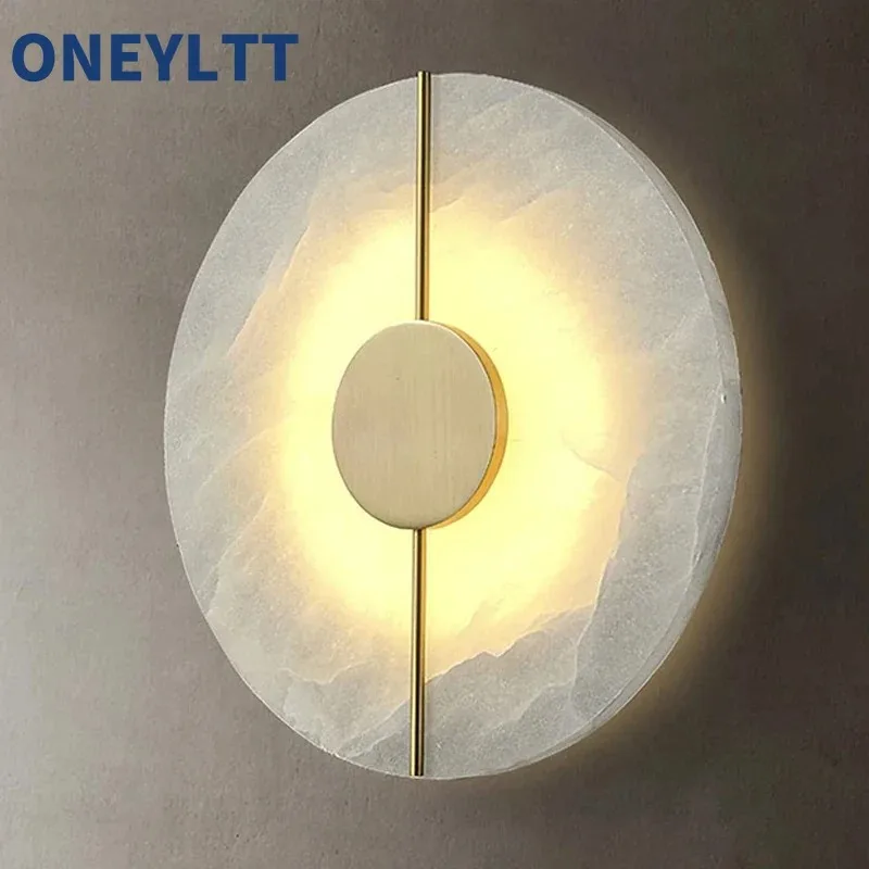

Modern marble circular wall lamp, marble indoor living room, bedroom, bedside kitchen lighting corridor home decoration lighting
