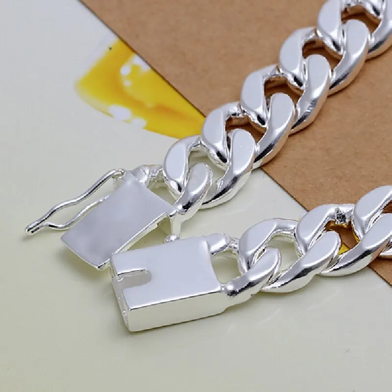 1pcs Silver-plated Bracelet Ladies Light And Simple Style Wide A Large Glossy With Thick Side Grinding Socket Switch Jewelry