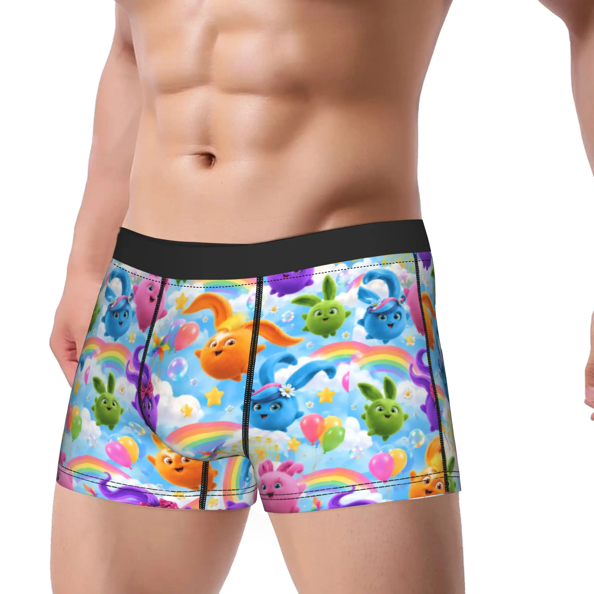 Sunny Bunnies five colourful balls Underwear  Printed Trunk High Quality Man Underpants Novelty Shorts Briefs Birthday Gift