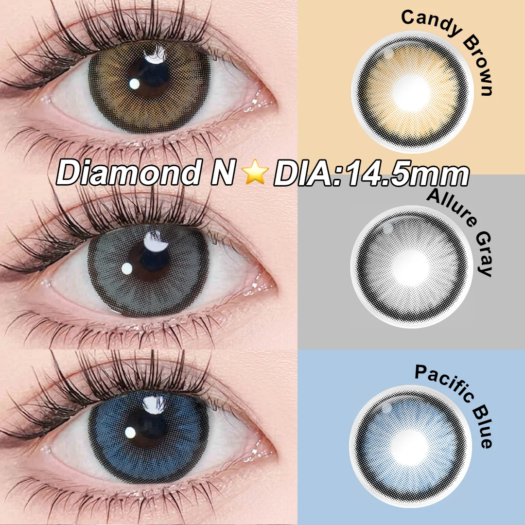 (0.00~-6.00) Lentes de Contato MAGISTER 14.5mm para Iniciantes, Cor Marrom/Cinza com Grau, Validade de 6 Meses