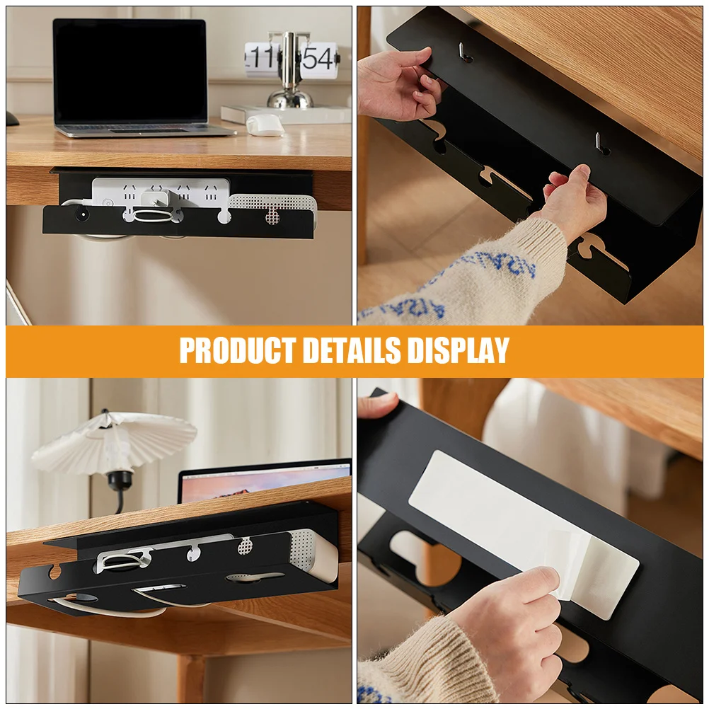 

Under Desk Cable Management Rack for Cord Storage Power Adapters USB Hub Desktop Tidy Organizer Under Table Cable Management