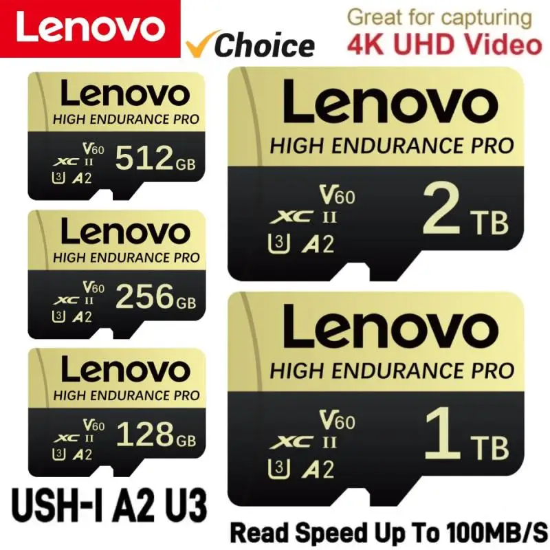 Original Lenovo Memory SD Card 128GB 256GB 512GB 1TB High Speed Class10 SD/TF Flash Card For Camera/Phone Mini SD Card