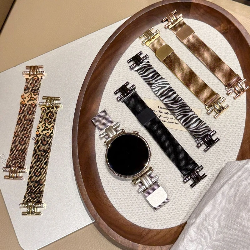 Stylish Vintage Animal Metal Watch Strap H‑Shape Diamond Magnetic Band for Samsung Galaxy Watch7 6 5 4 FE Luxury Decor Wristband