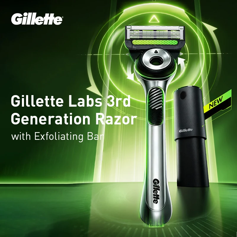 Gillette Labs razor 5-layer nano blades back precision trimmer cleansing bar  (1 Handle 1 Blade 1 Box)