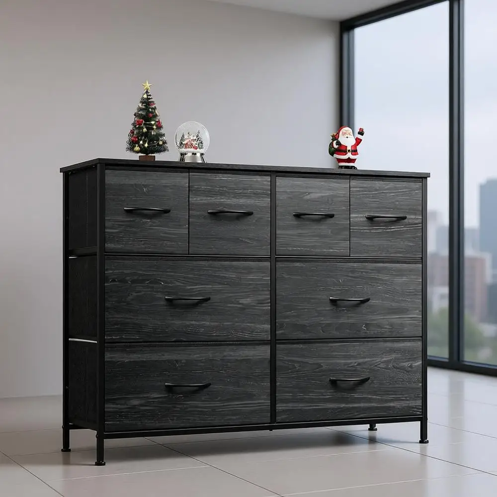 

8-Drawer Bedroom Storage Cabinet with Wide Fabric Drawers for Efficient Organization